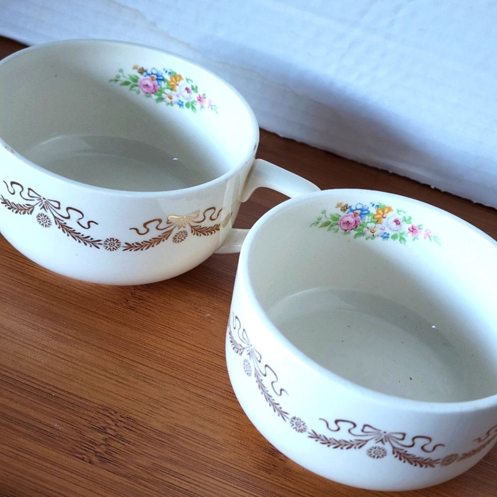 Vintage floral tea or coffee cups